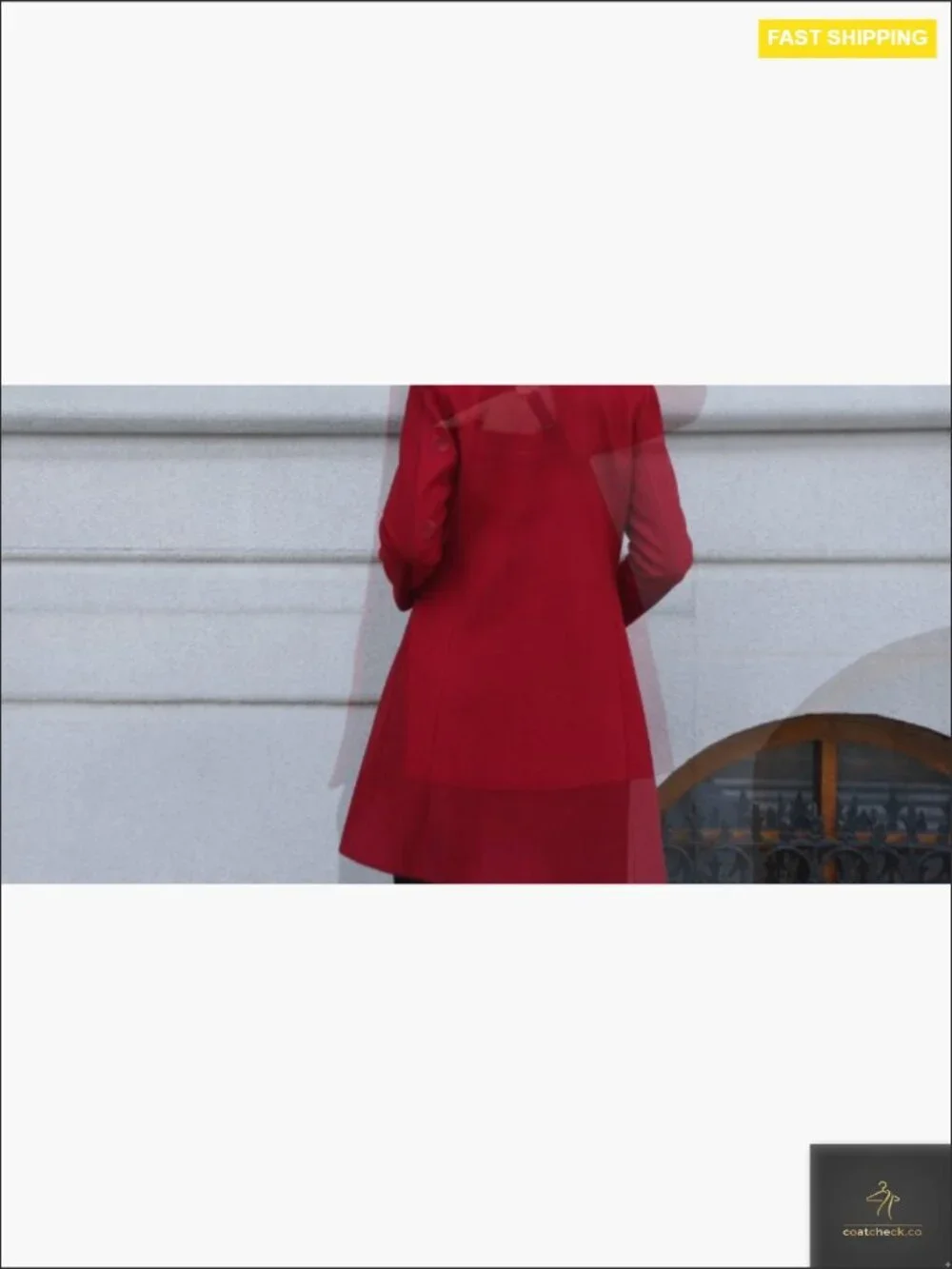 Pea Coat Stand Collar Single Breast Long Winter Coat with Pockets